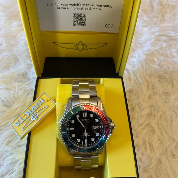 Invicta Silver Watch with Red and Green Accents - Picture 3 of 13